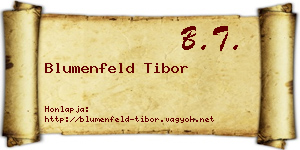 Blumenfeld Tibor névjegykártya